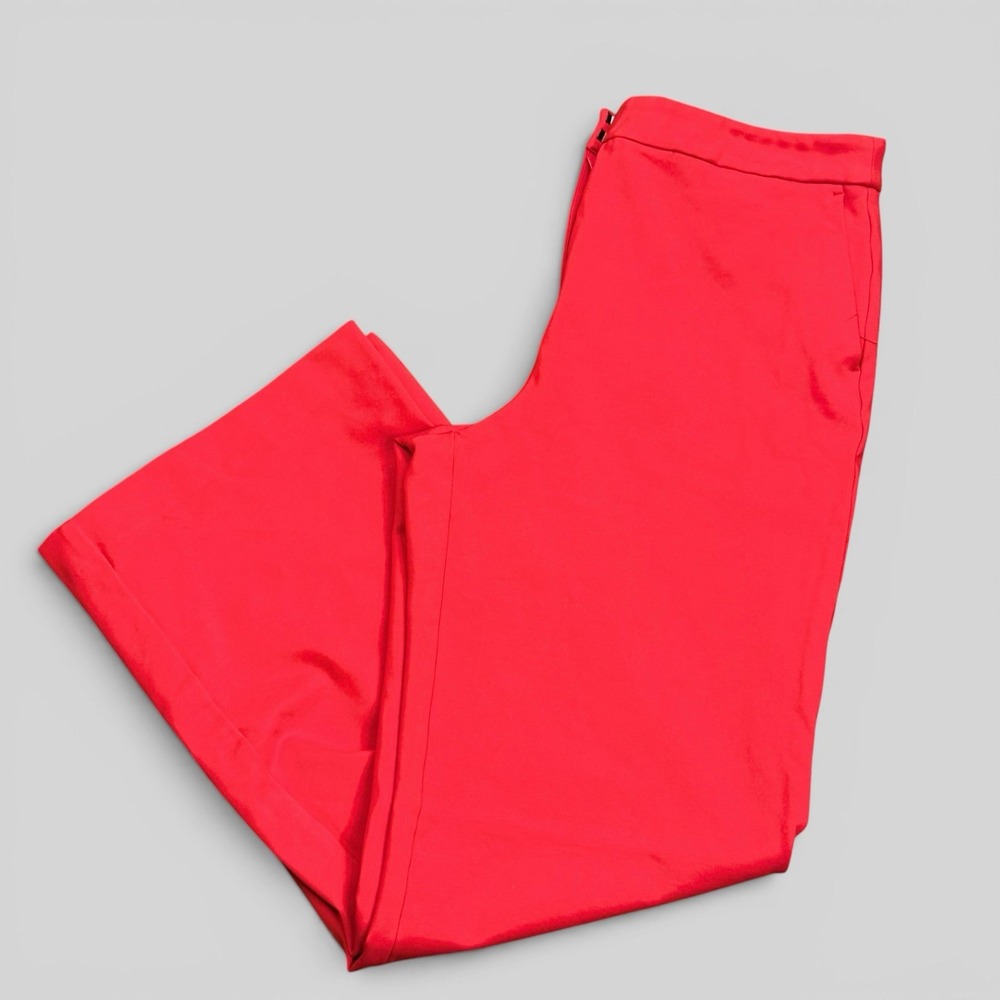 Boden Westbourne Ponte Wide Leg Trousers Red High Waist Career Work Women's 14L